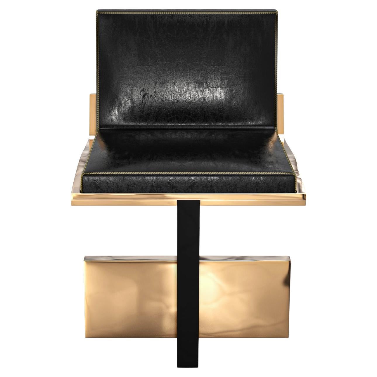 Stuhl „Diamante“ mit Bronzedetails und Plexiglas, handgefertigt, Istanbul im Angebot