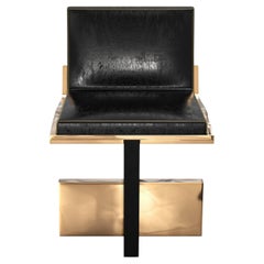 "Diamante" Chair with Bronze Details and Plexiglass, Hand Crafted, Istanbul