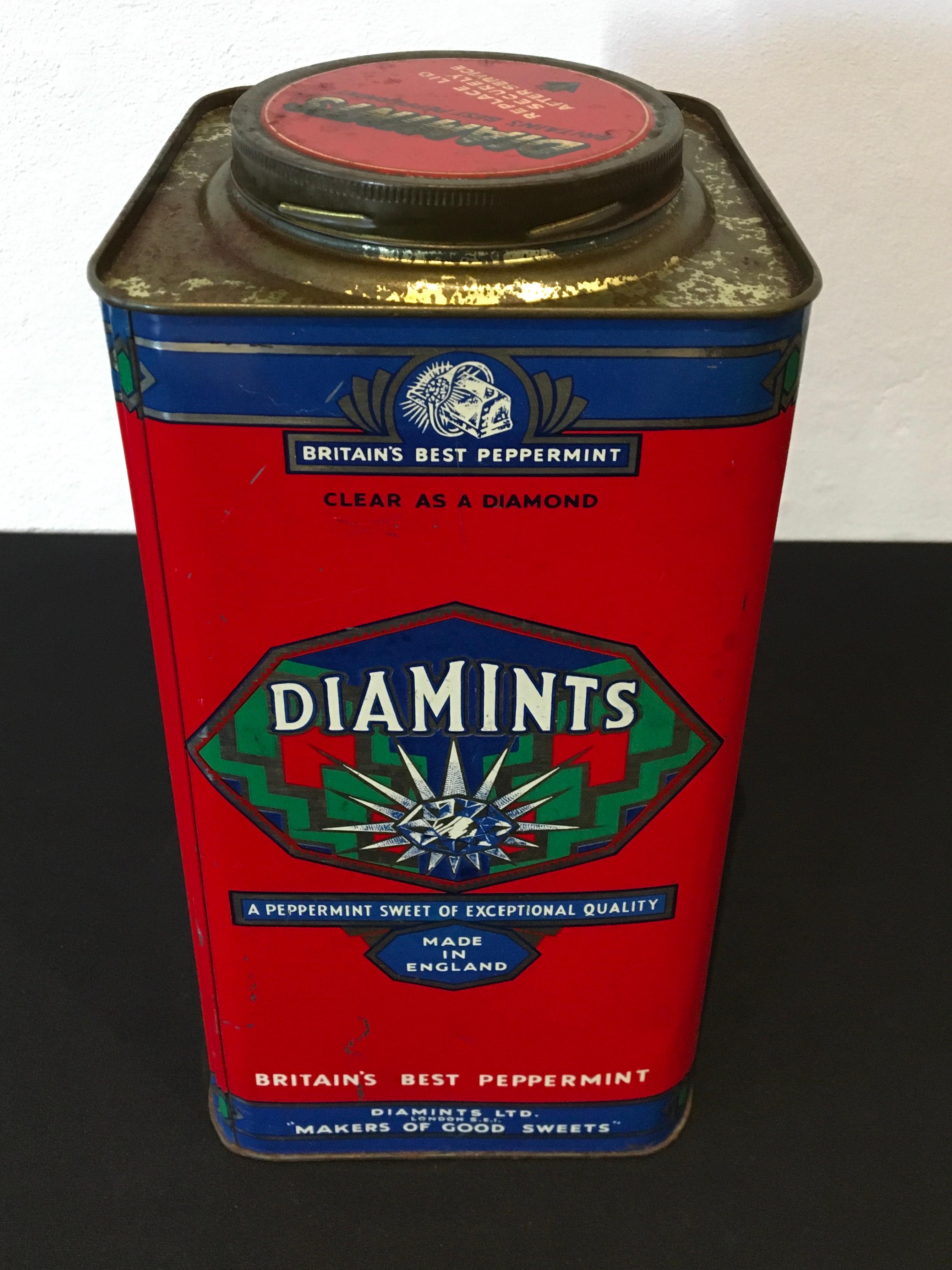 Diamints Pfefferminz, Art Deco Zinn im Angebot 4