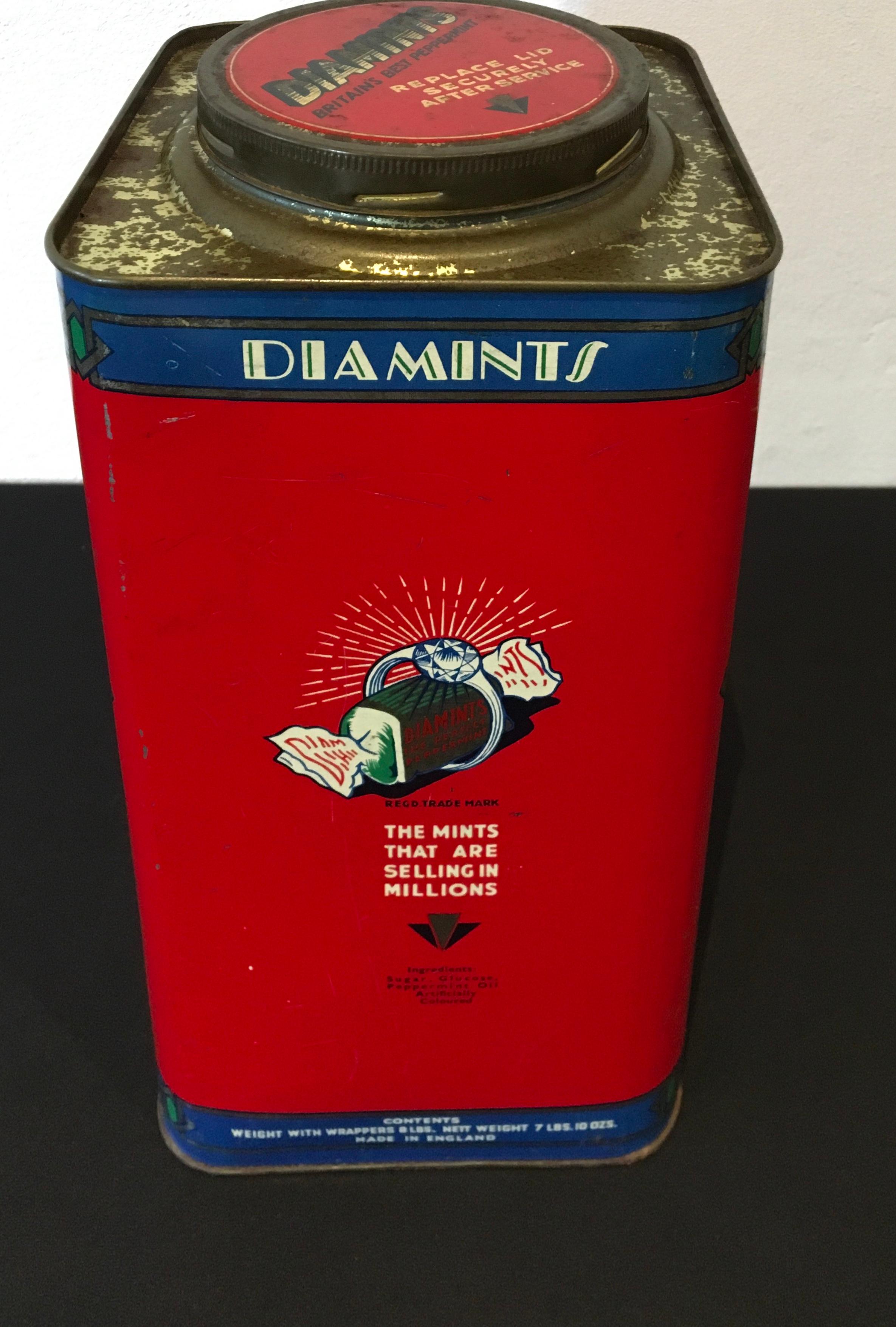 Diamints Peppermint, Art Deco Tin For Sale 5