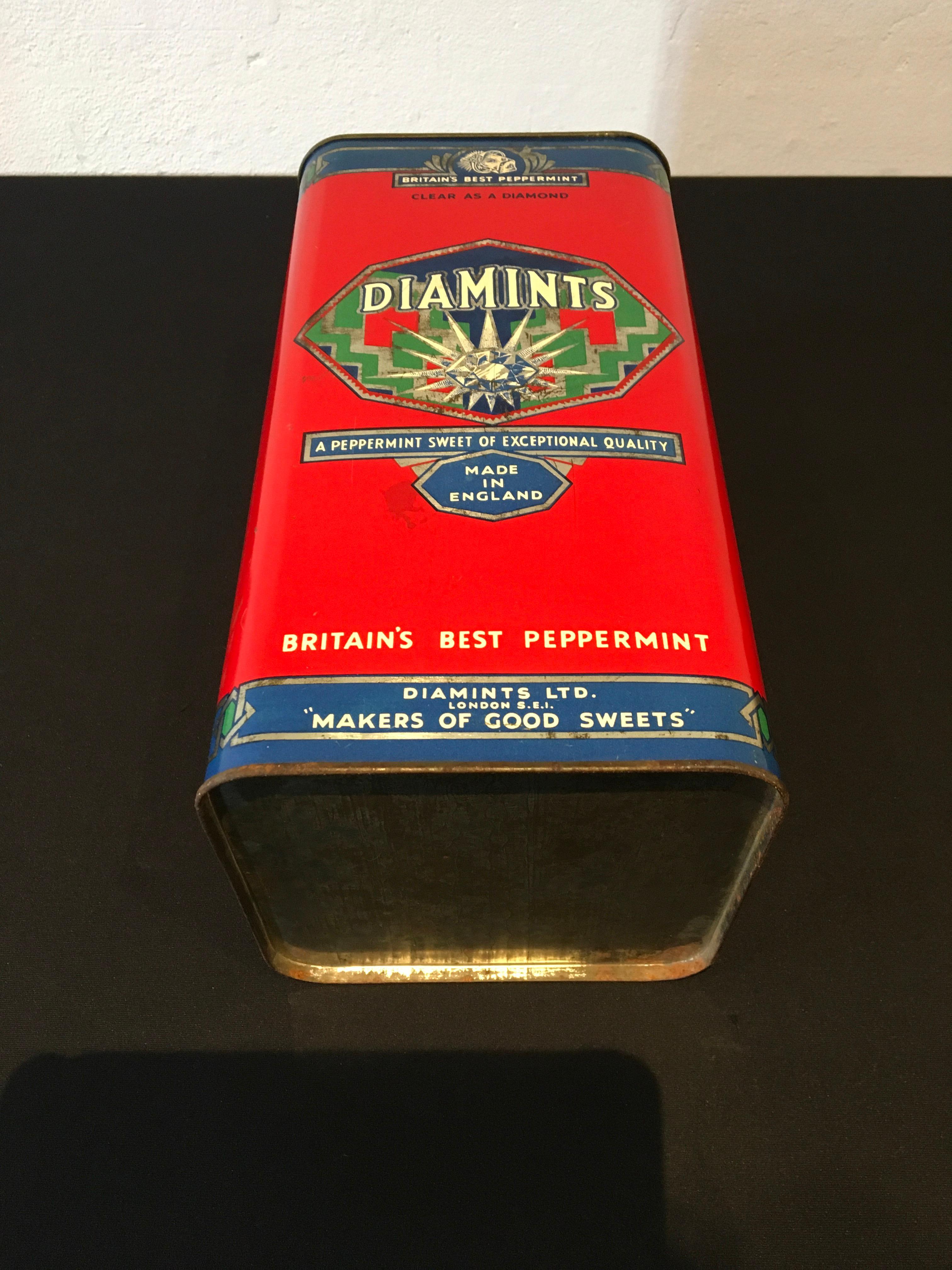 Diamints Peppermint, Art Deco Tin For Sale 7