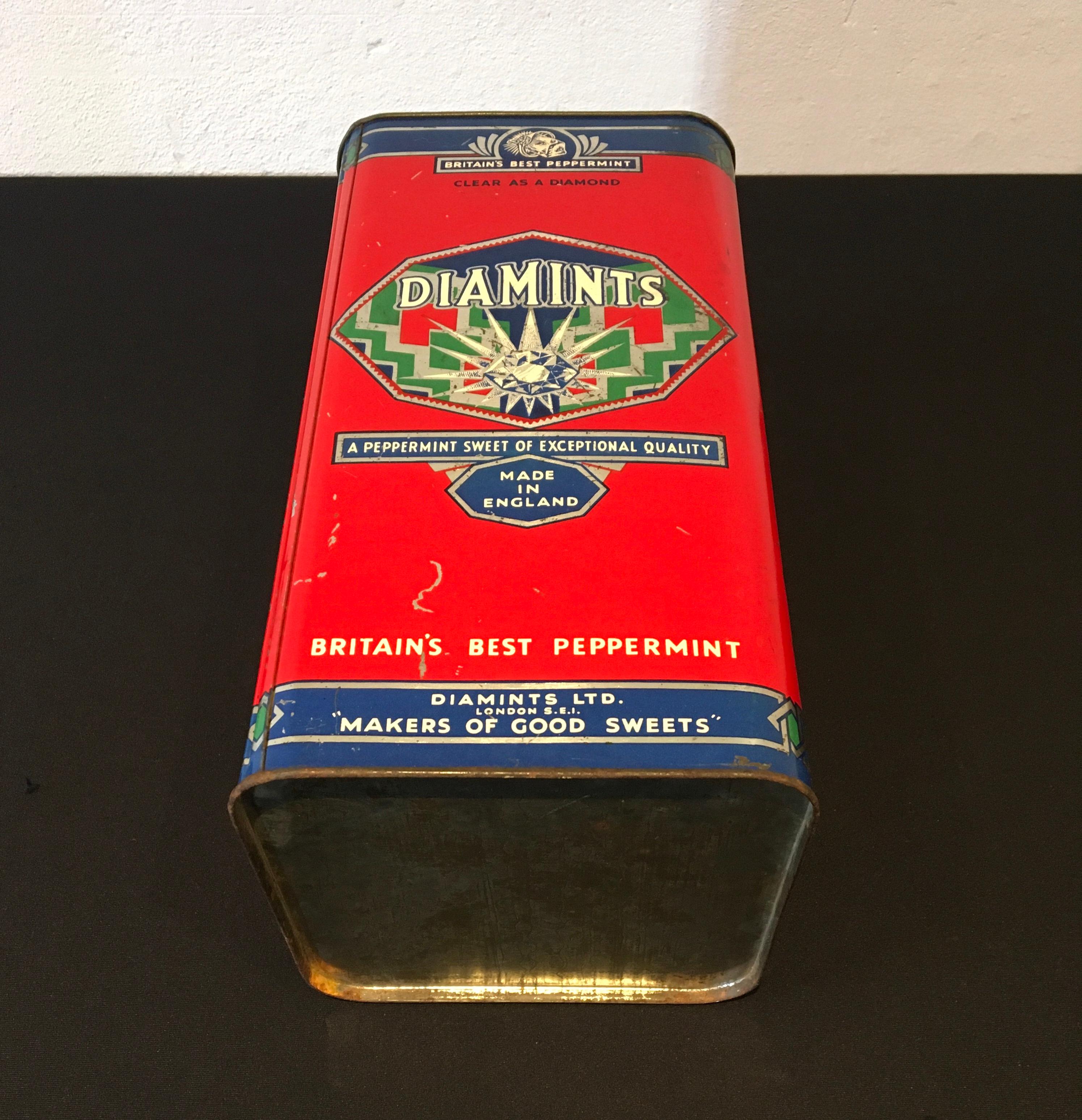 Diamints Peppermint, Art Deco Tin For Sale 9