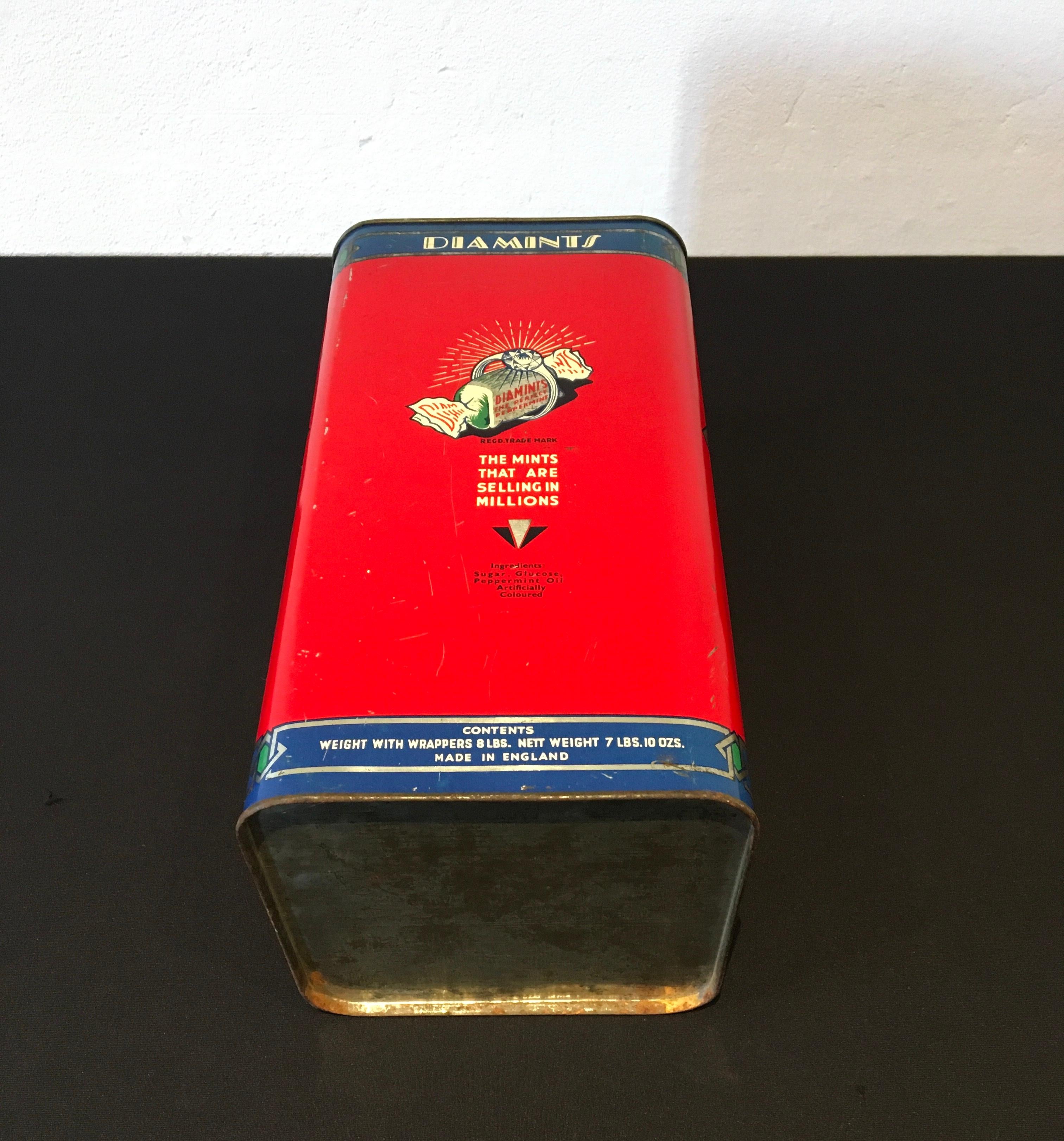 Diamints Peppermint, Art Deco Tin For Sale 10