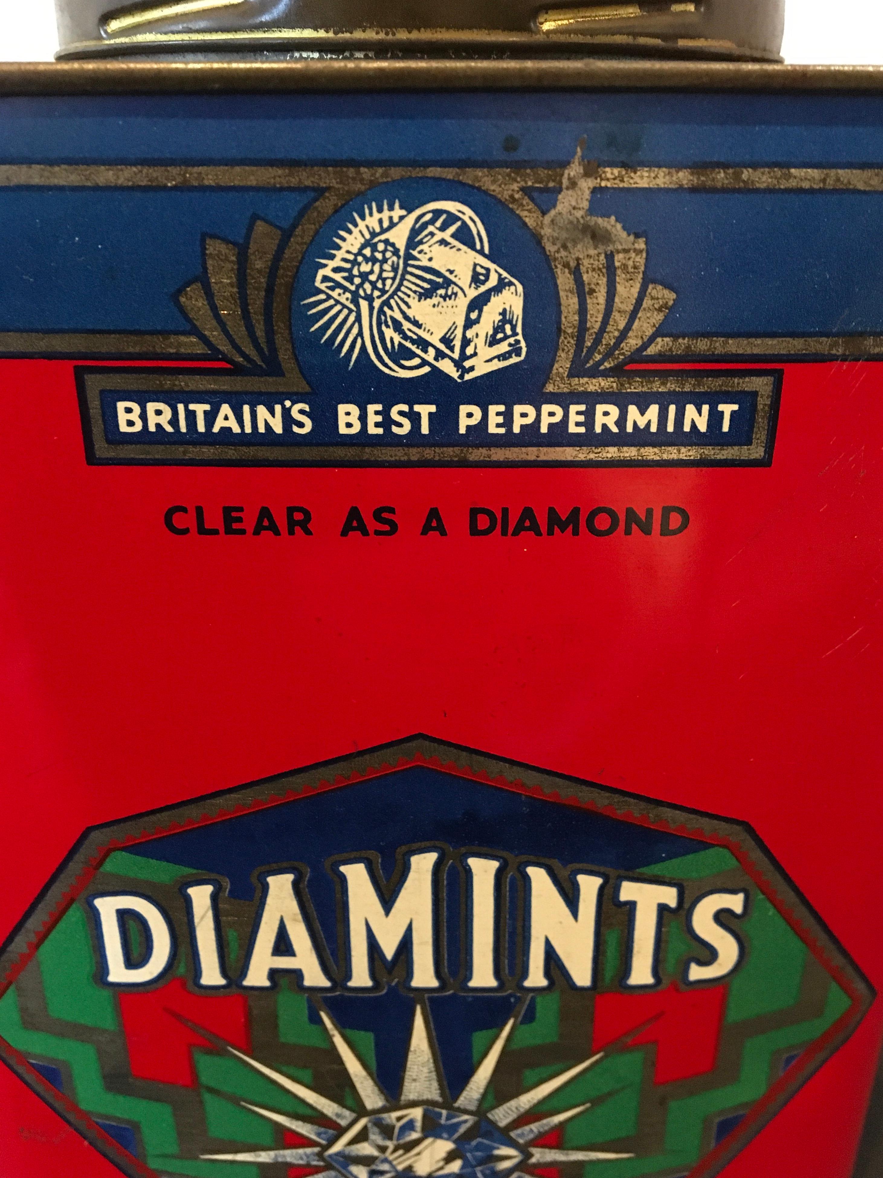 Diamints Pfefferminz, Art Deco Zinn (Britisch) im Angebot