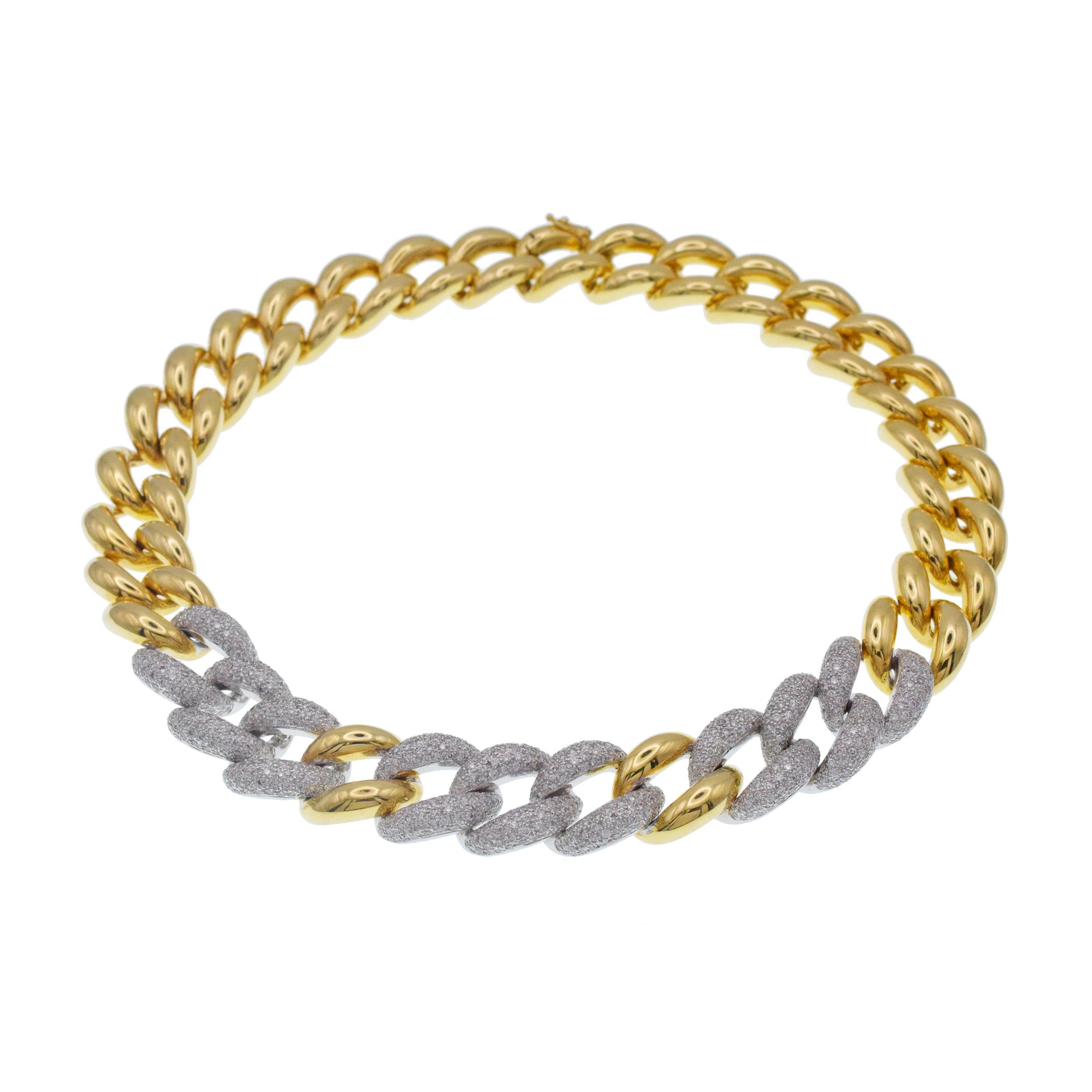 Collar de Diamante y Bordillo de Oro en Excelente estado para la venta en New York, NY