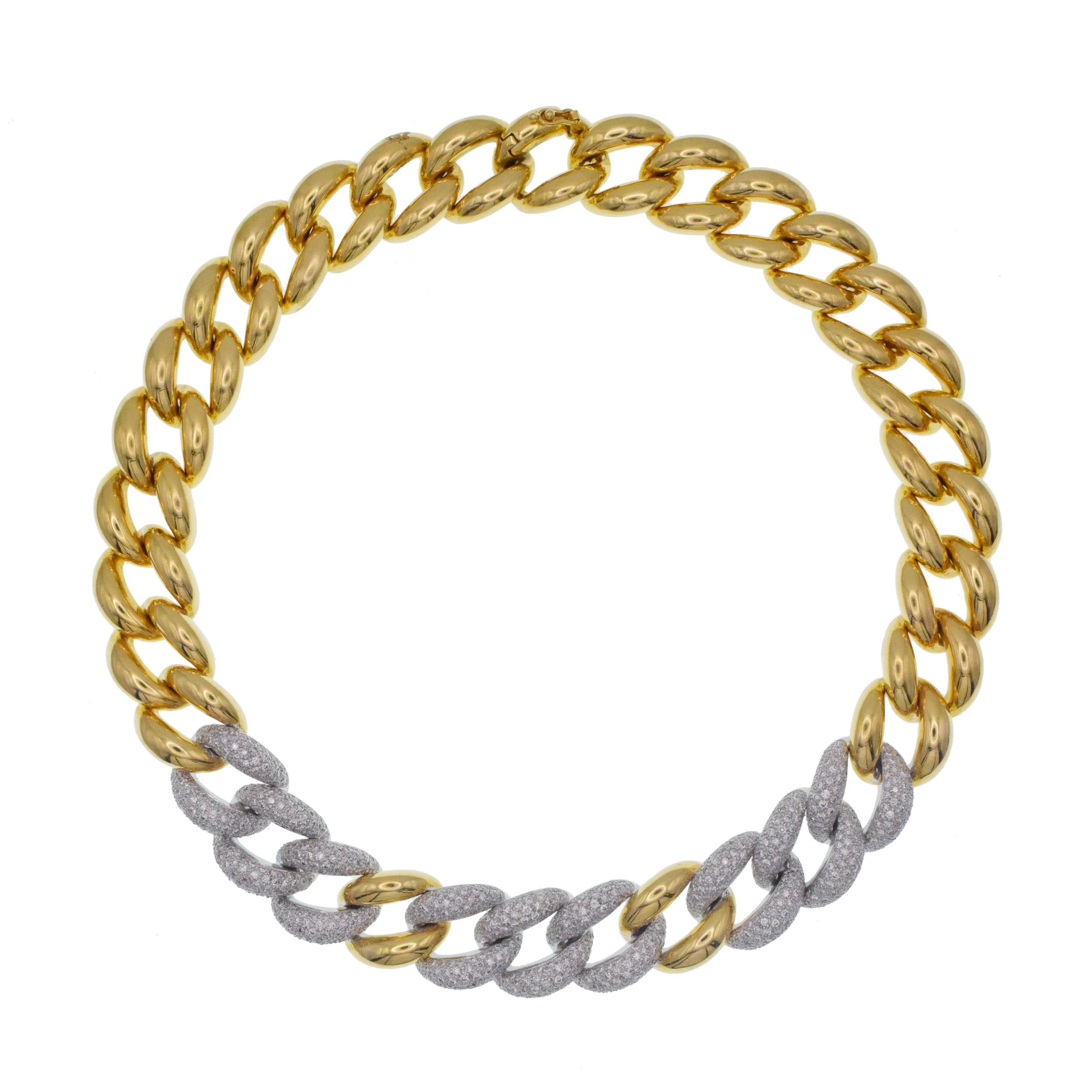 Collar de Diamante y Bordillo de Oro en venta 3