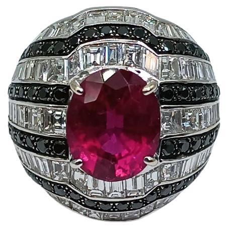 Diamnrusa Ring with Rubelita and Diamonds For Sale