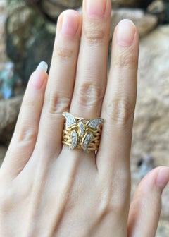 Diamond 0.35 carat Butterfly Ring set in 18K Gold Settings