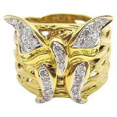 Diamond 0.35 carat Butterfly Ring set in 18K Gold Settings