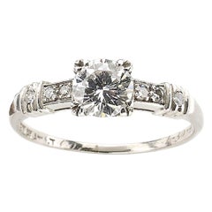 Diamond 0.61 Carat Platinum Ring, Circa 1940