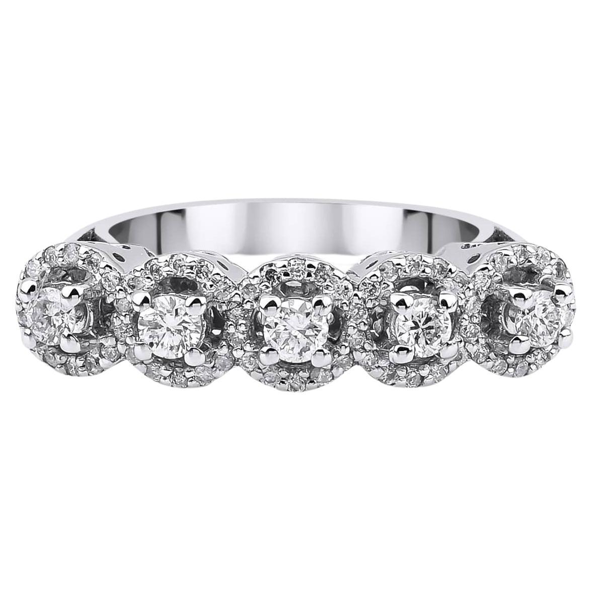 Diamond 0.70ct Wedding Band on 14Kt Solid Gold For Sale