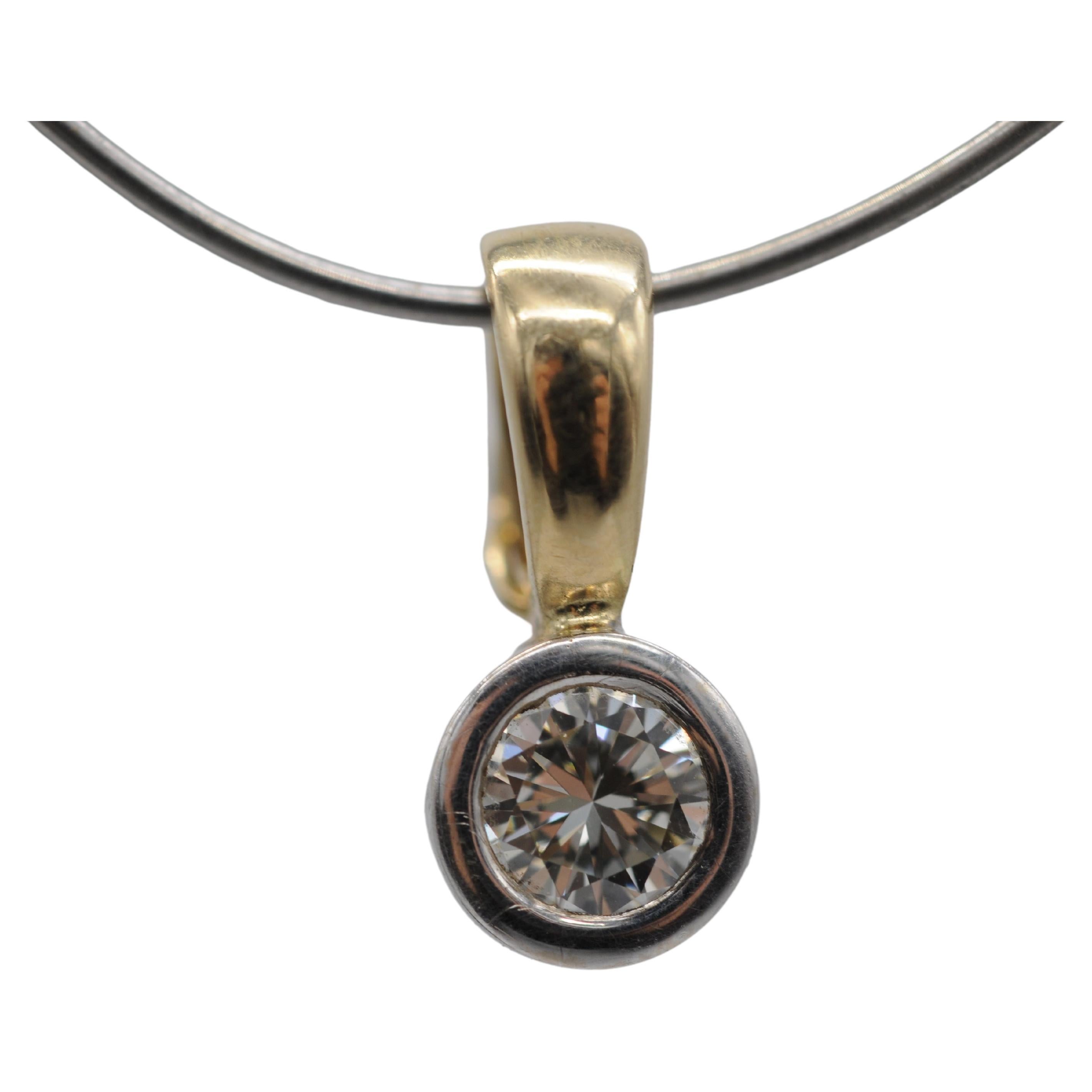 Aesthetic Movement Diamond 0.75 ct. Pendant in 14k Gold For Sale