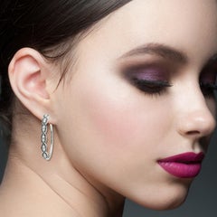 Intertwined Two Tone Diamond Hoop Earrings