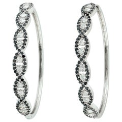 Used Intertwined Two Tone Diamond Hoop Earrings