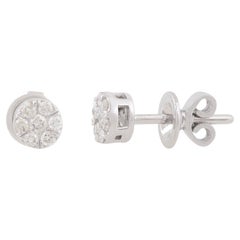 Clous d'oreilles rondes en or 10 carats et diamants