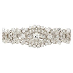 Diamond 10.00 Carat Platinum Art Deco Bracelet