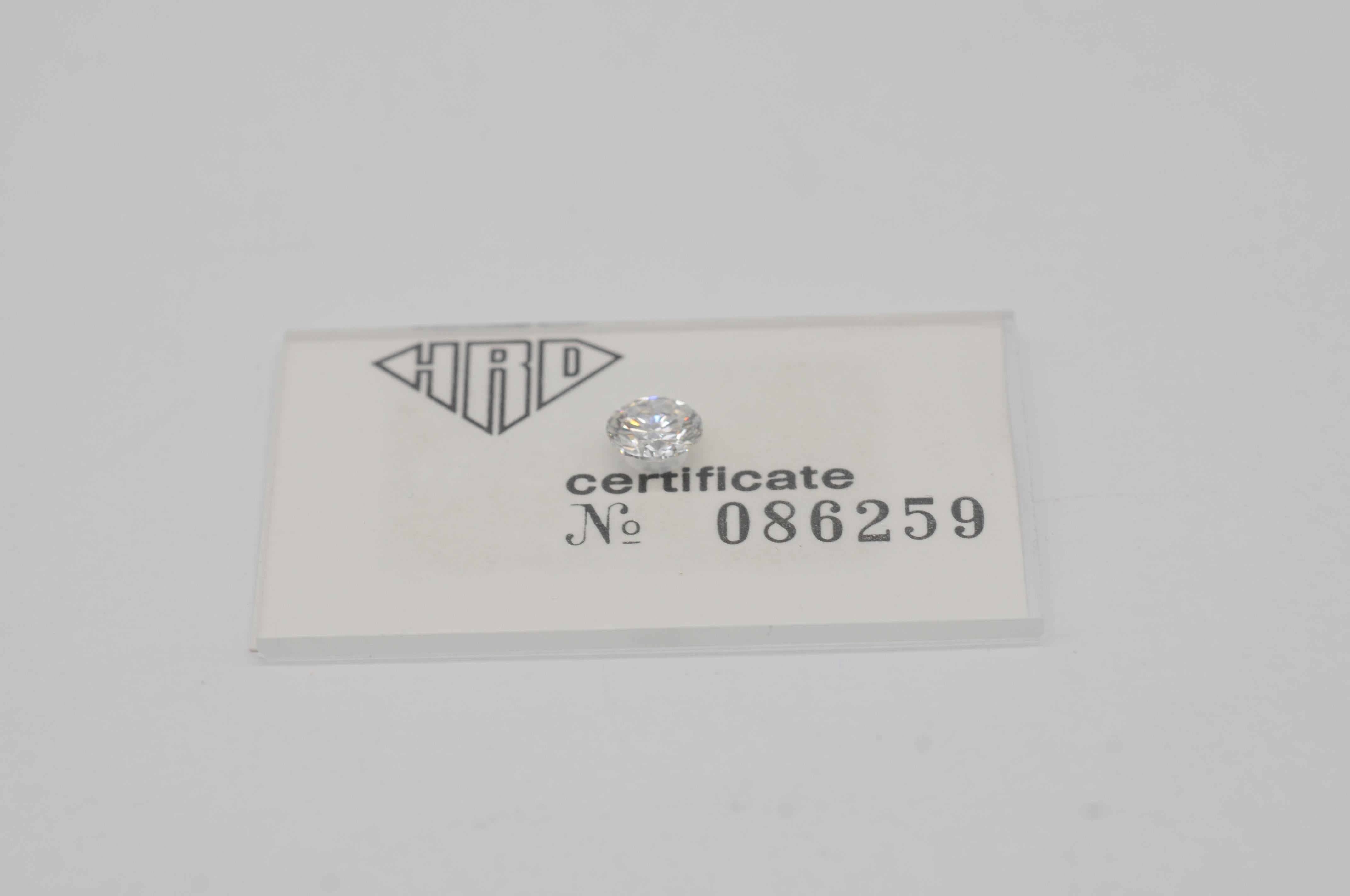 Diamond 1.02 carat clarity: internally flawless color: rare white (G) by HRD In Good Condition For Sale In Berlin, BE