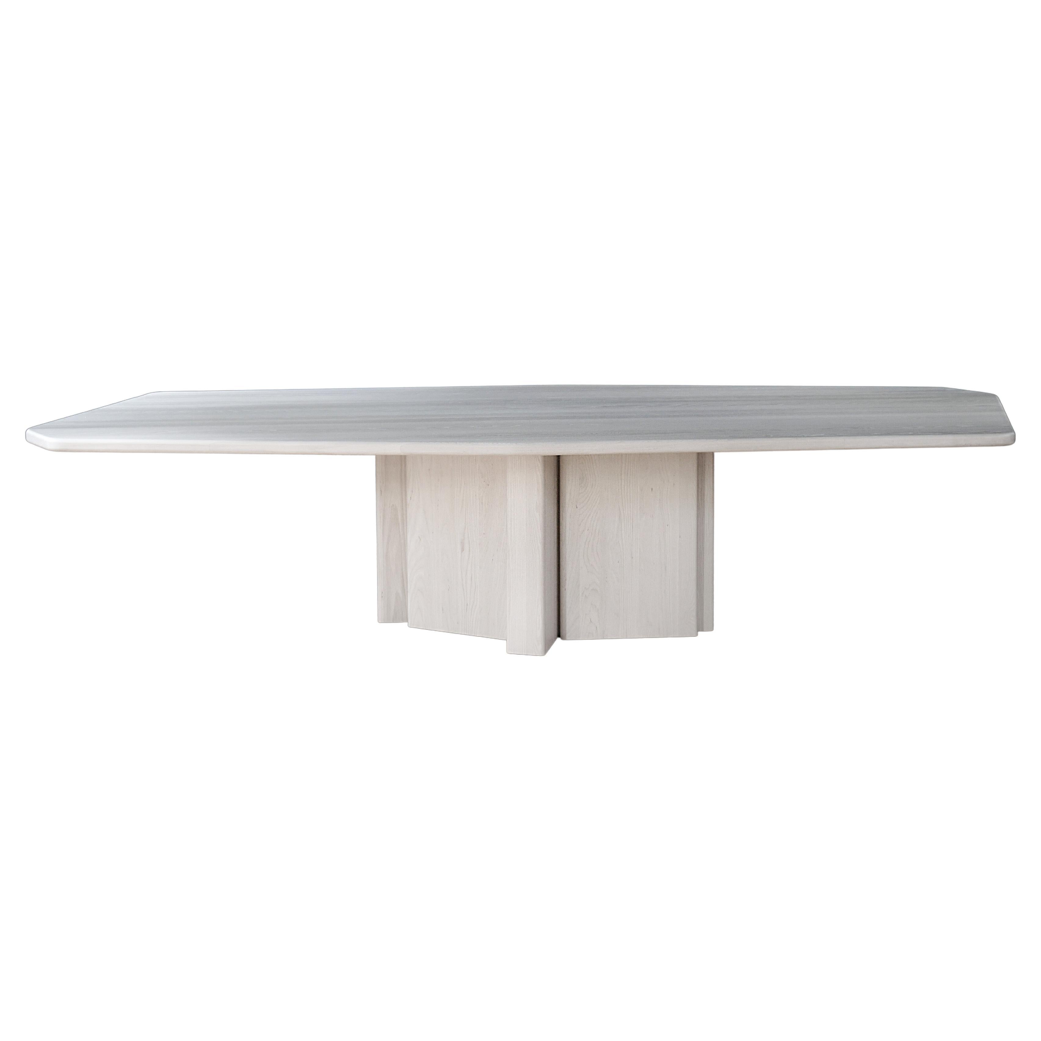 Diamond Dining Table, in Bone White Finish For Sale
