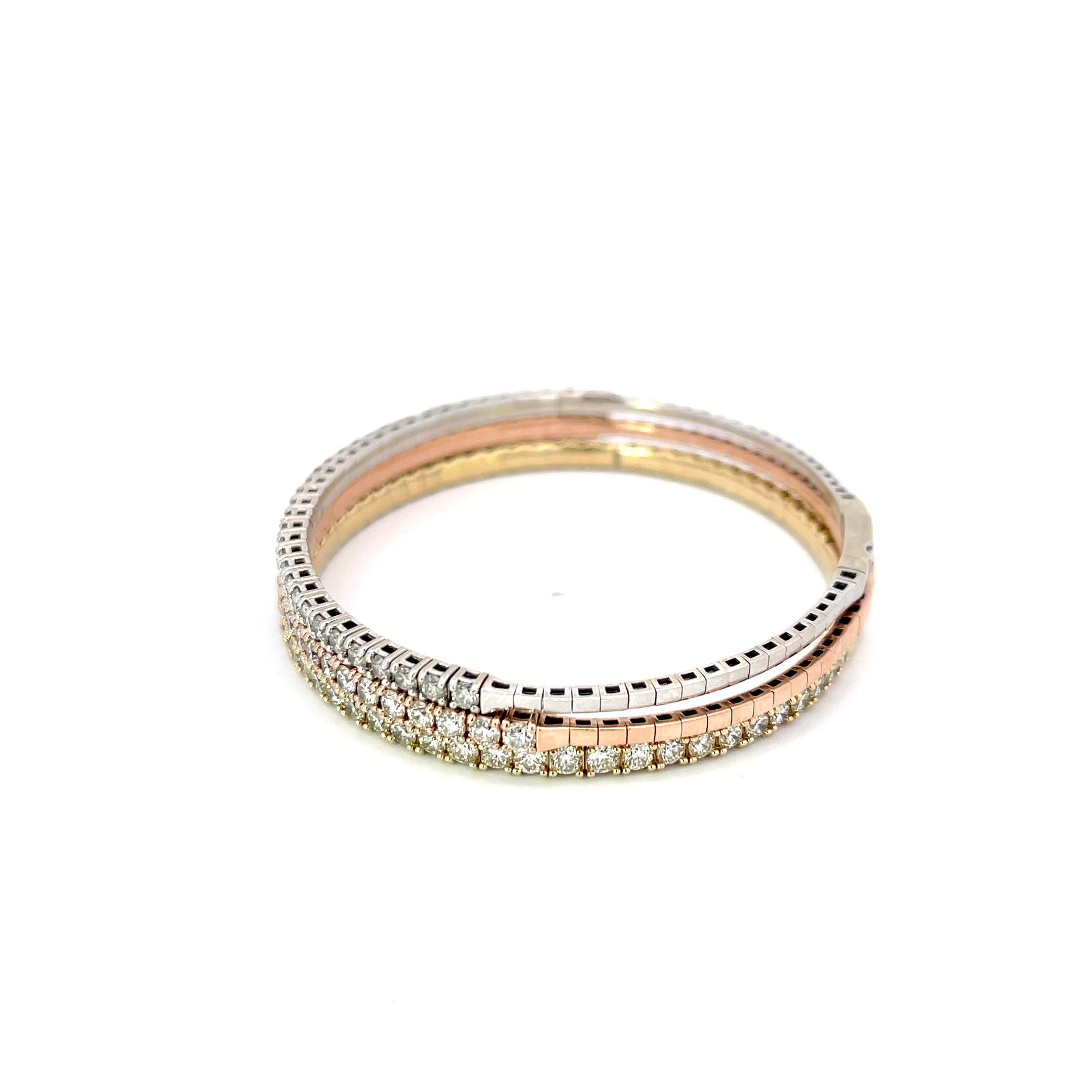 Diamant-Armreif '10.8ctw' aus 14K Gold mit Diamanten (Rundschliff)