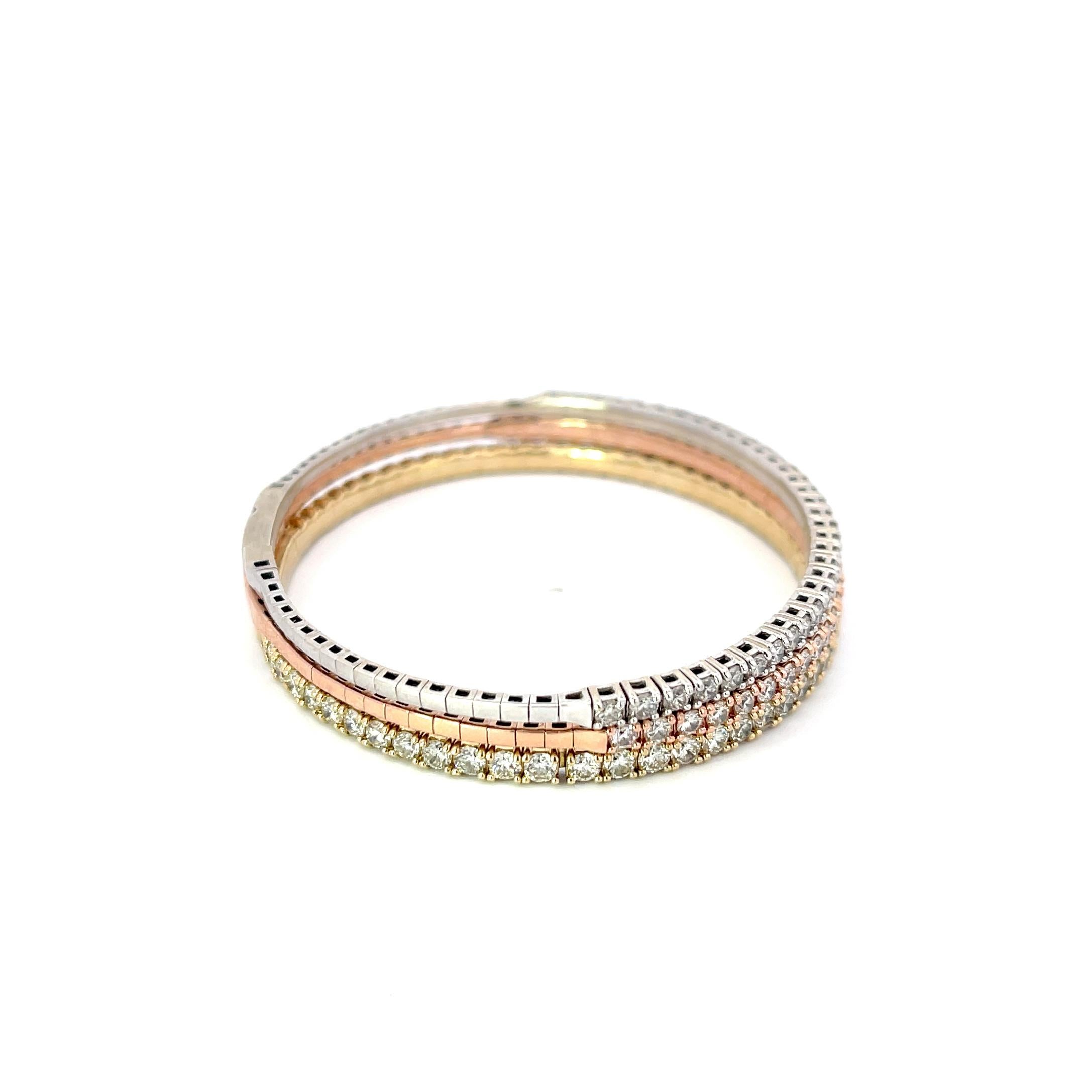 Diamant-Armreif '10.8ctw' aus 14K Gold mit Diamanten Damen