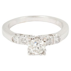 Bague solitaire en or blanc 14 carats avec diamants de 0,50 carat