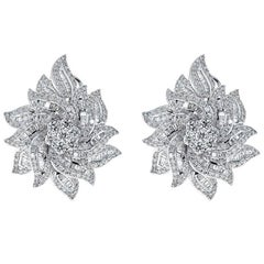 Diamond 14 Karat Flower Earrings