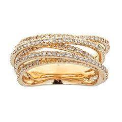 14 Karat Yellow Gold 1.20 Carat Diamond Wrap Ring Designer Fine Jewelry