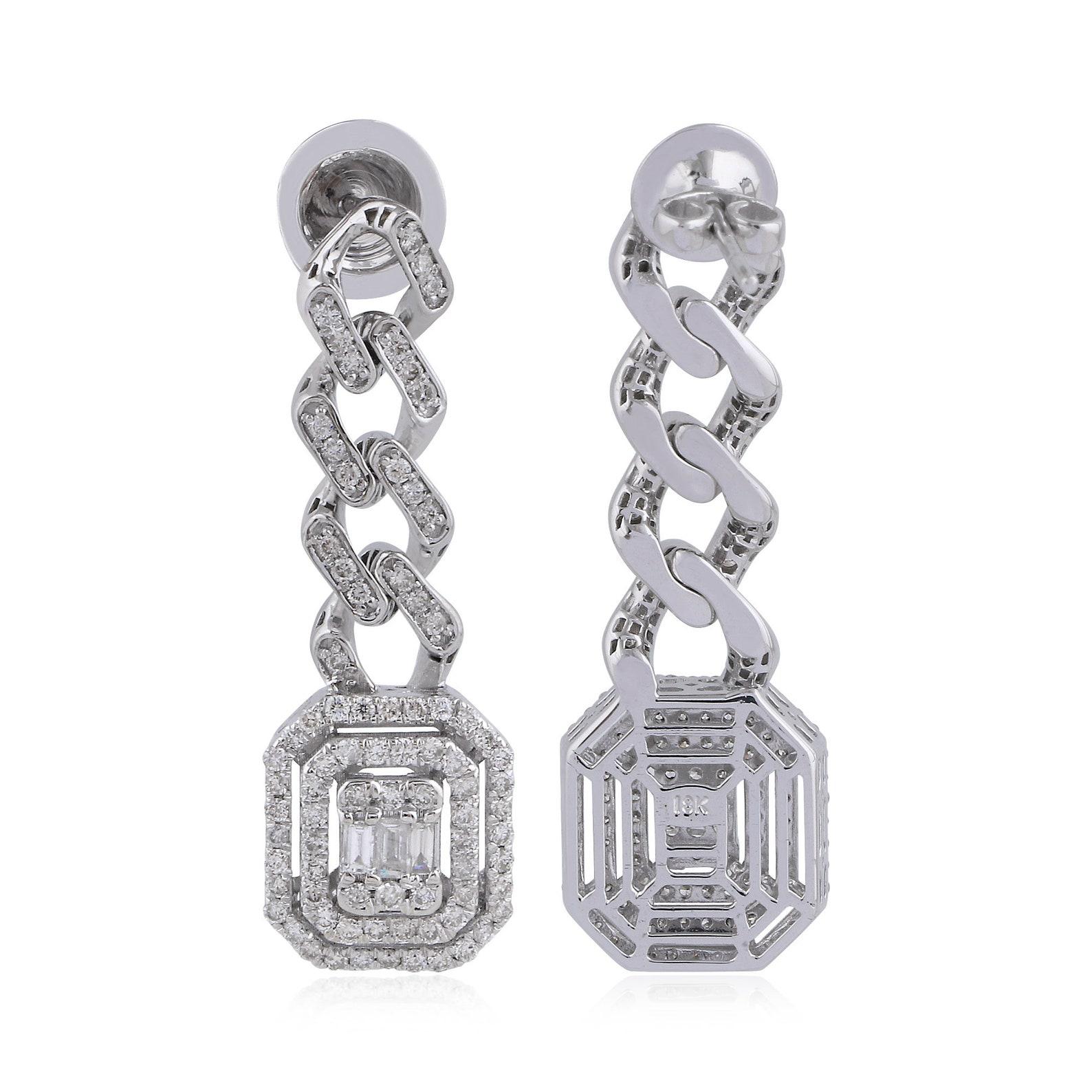 Diese Ohrringe sind aus 14-karätigem Weißgold handgefertigt und mit funkelnden Diamanten von 1,0 Karat besetzt. Erhältlich in Weiß-, Rosé- und Gelbgold.  Siehe passende Halskette, die mit diesen Ohrringen Komplimente.

FOLLOW MEGHNA JEWELS