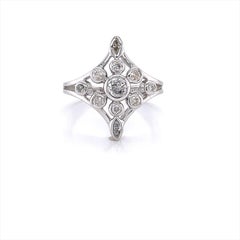 Diamond 14 Karat White Gold Marquis Ring