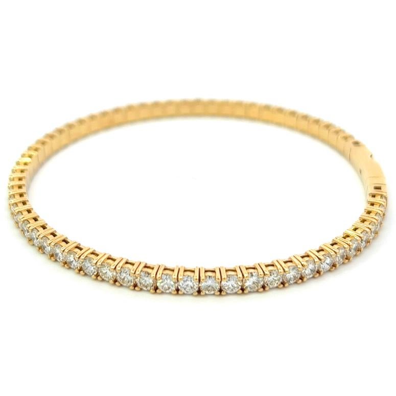 Women's or Men's Diamond 14 Karat Yellow Gold Bangle Bracelet