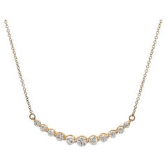 Diamond 14 Karat Yellow Gold Crescent Necklace