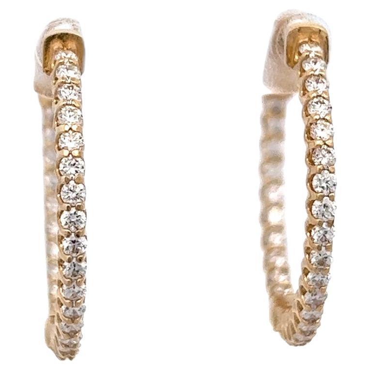 14k Yellow Gold Delicate Chain Hoop Earrings main image 0