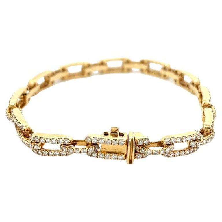 Gliederarmband aus 14 Karat Gelbgold mit Diamanten 1