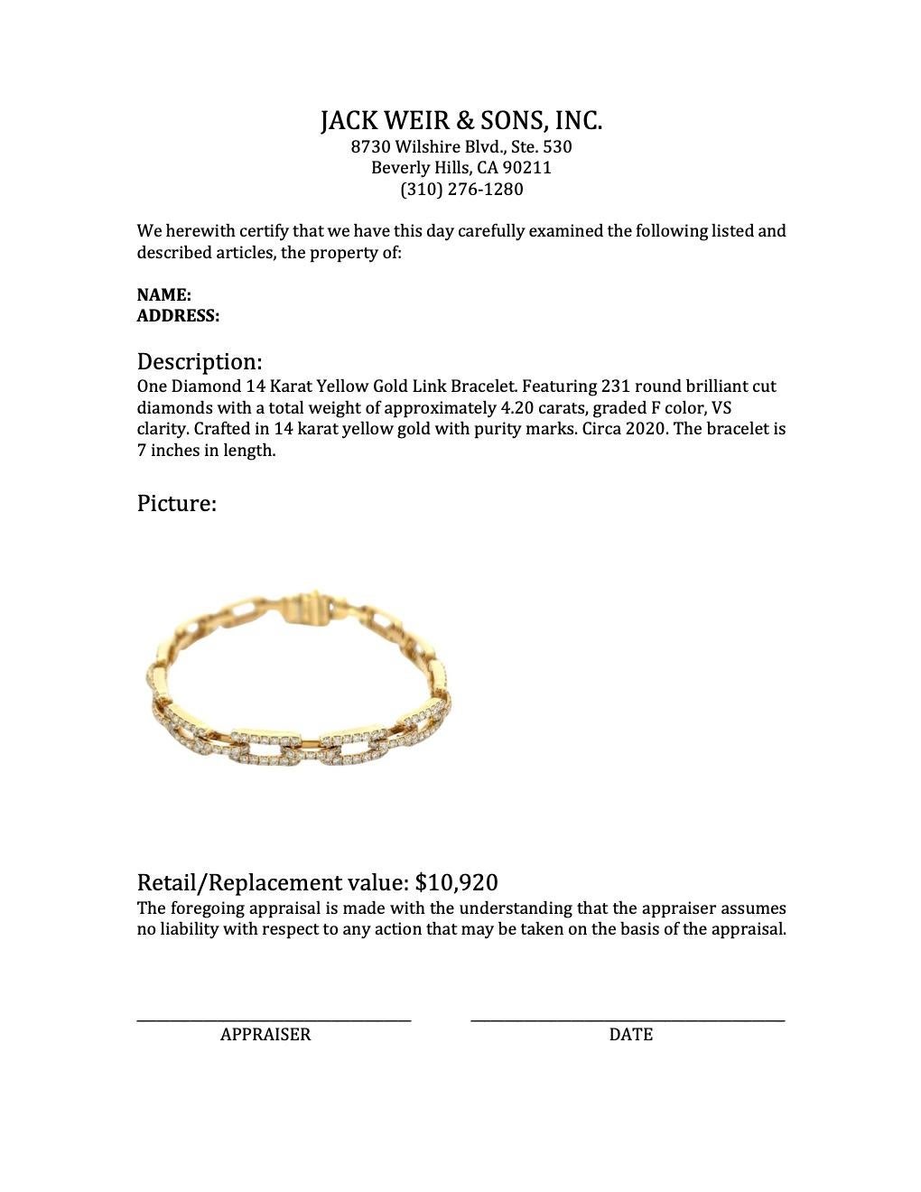 Gliederarmband aus 14 Karat Gelbgold mit Diamanten 2