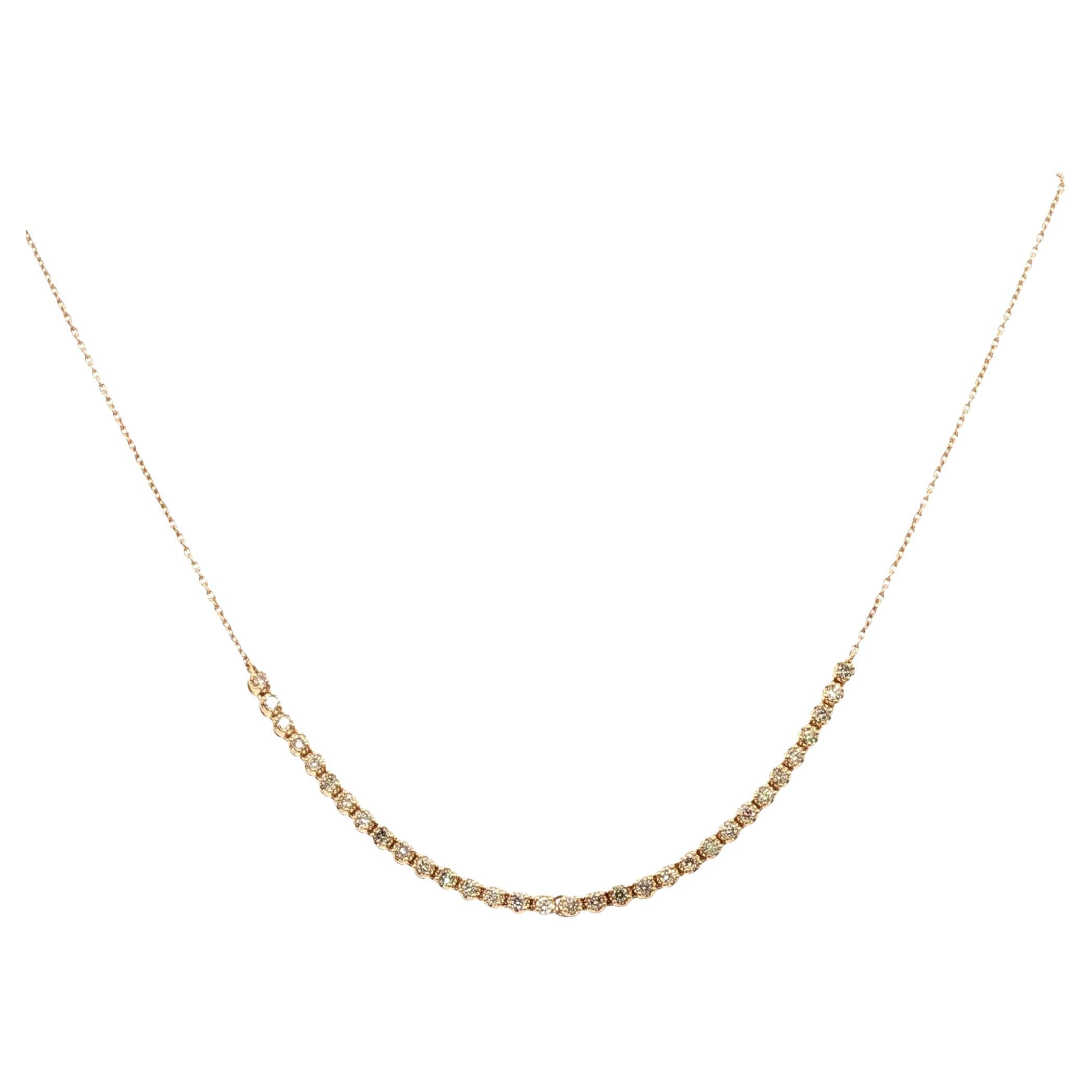 Diamond 14 Karat Yellow Gold Link Necklace