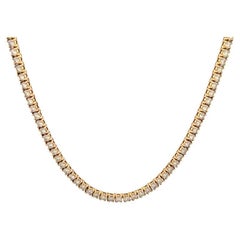 Collana Tennis con diamanti in oro giallo 14 carati