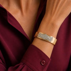 Bracciale a cerniera vintage con diamante in oro giallo 14 carati