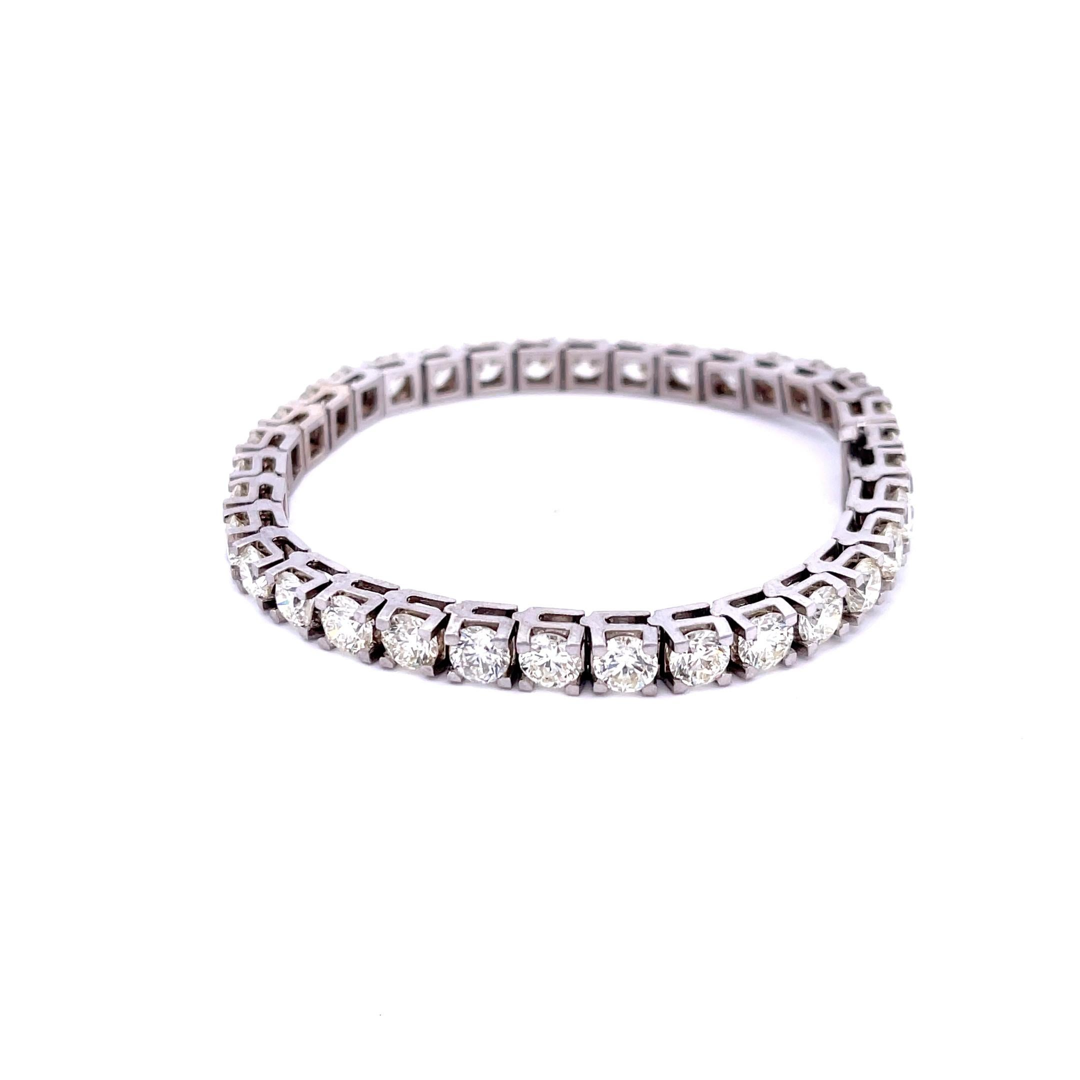 Diamond 14ctw Tennis Bracelet in 14K White Gold In New Condition For Sale In Dallas, TX