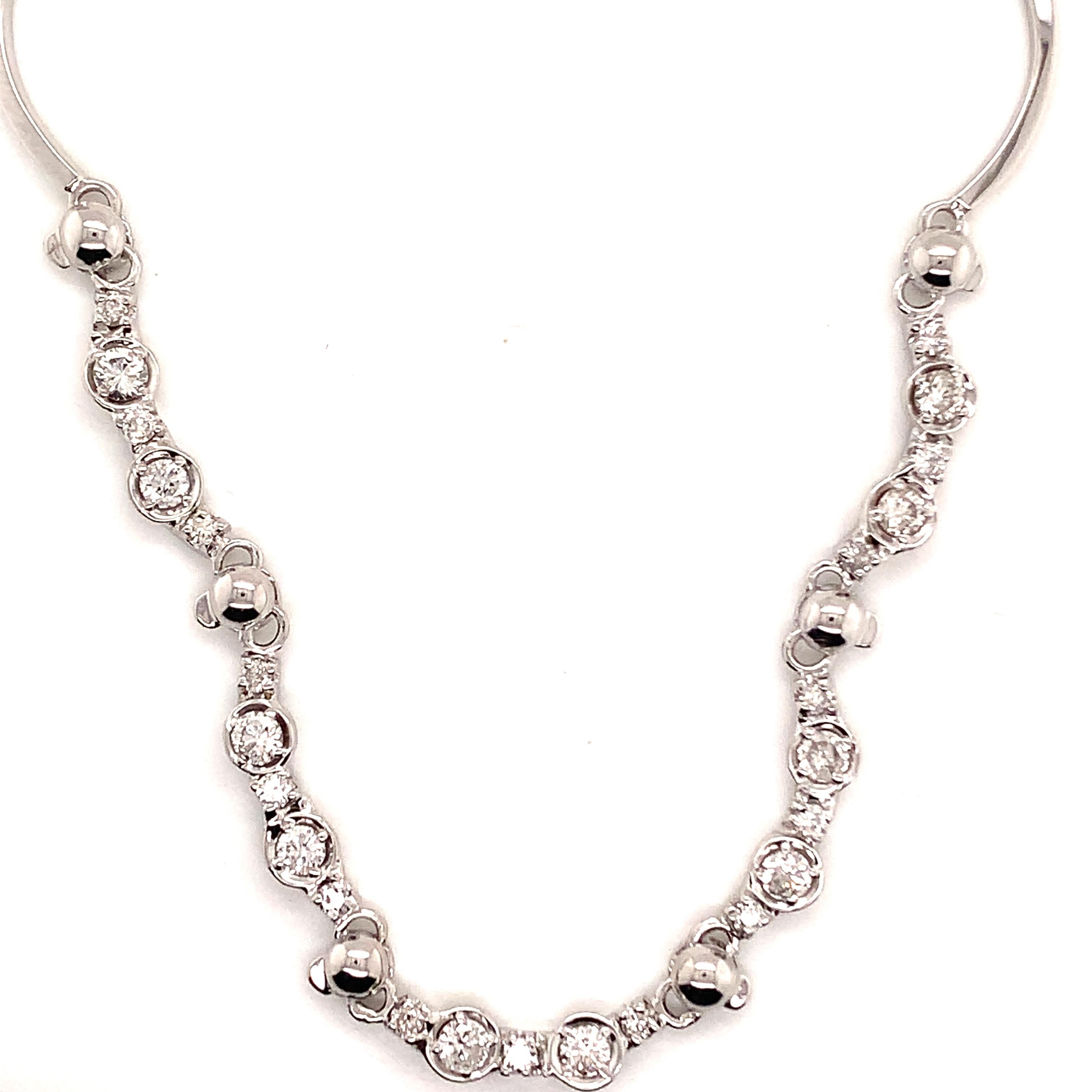 Women's Diamond 14k Gold Necklace 1.5 TCW Certified For Sale