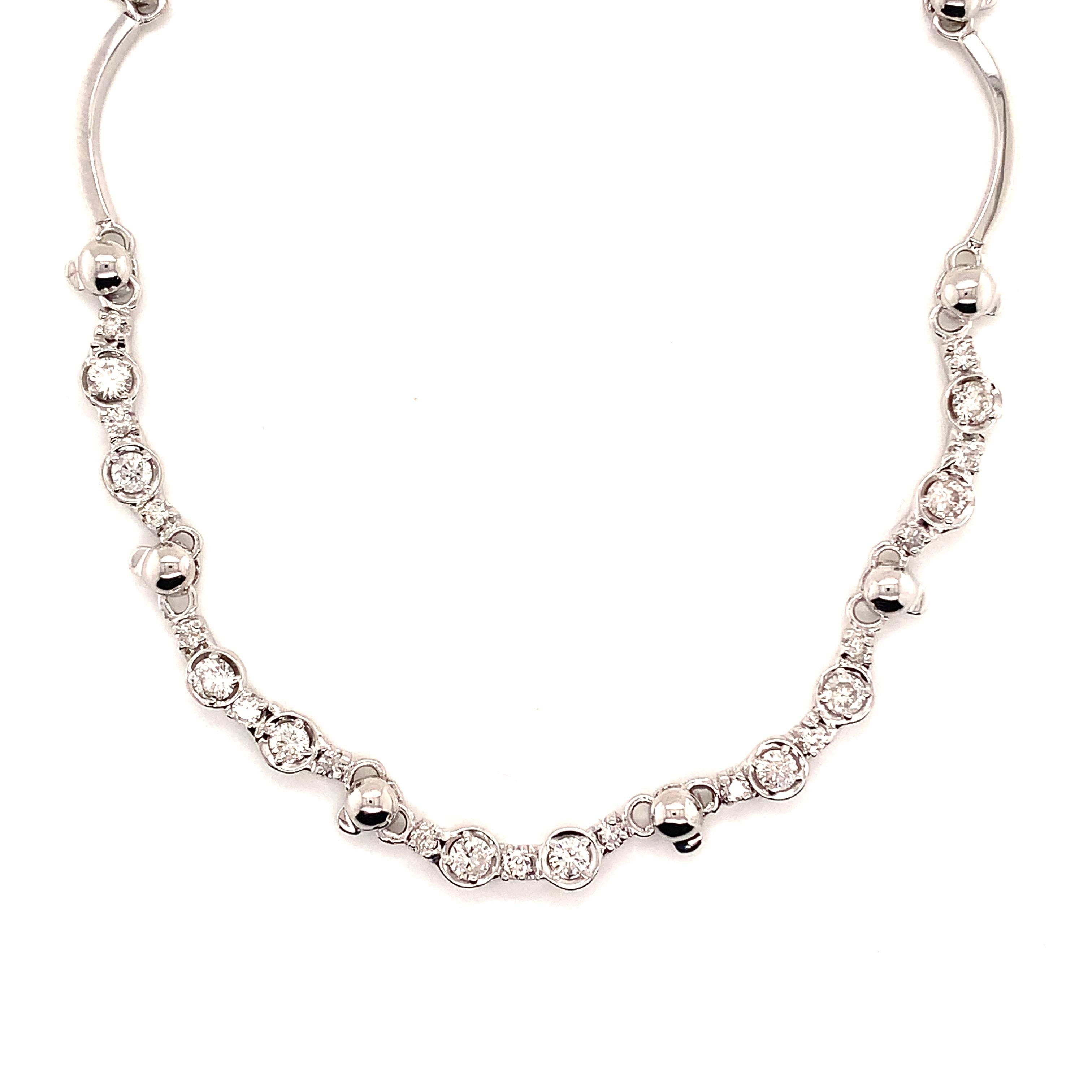 Collier en or 14k certifié 1,5 TCW avec diamants en vente 4