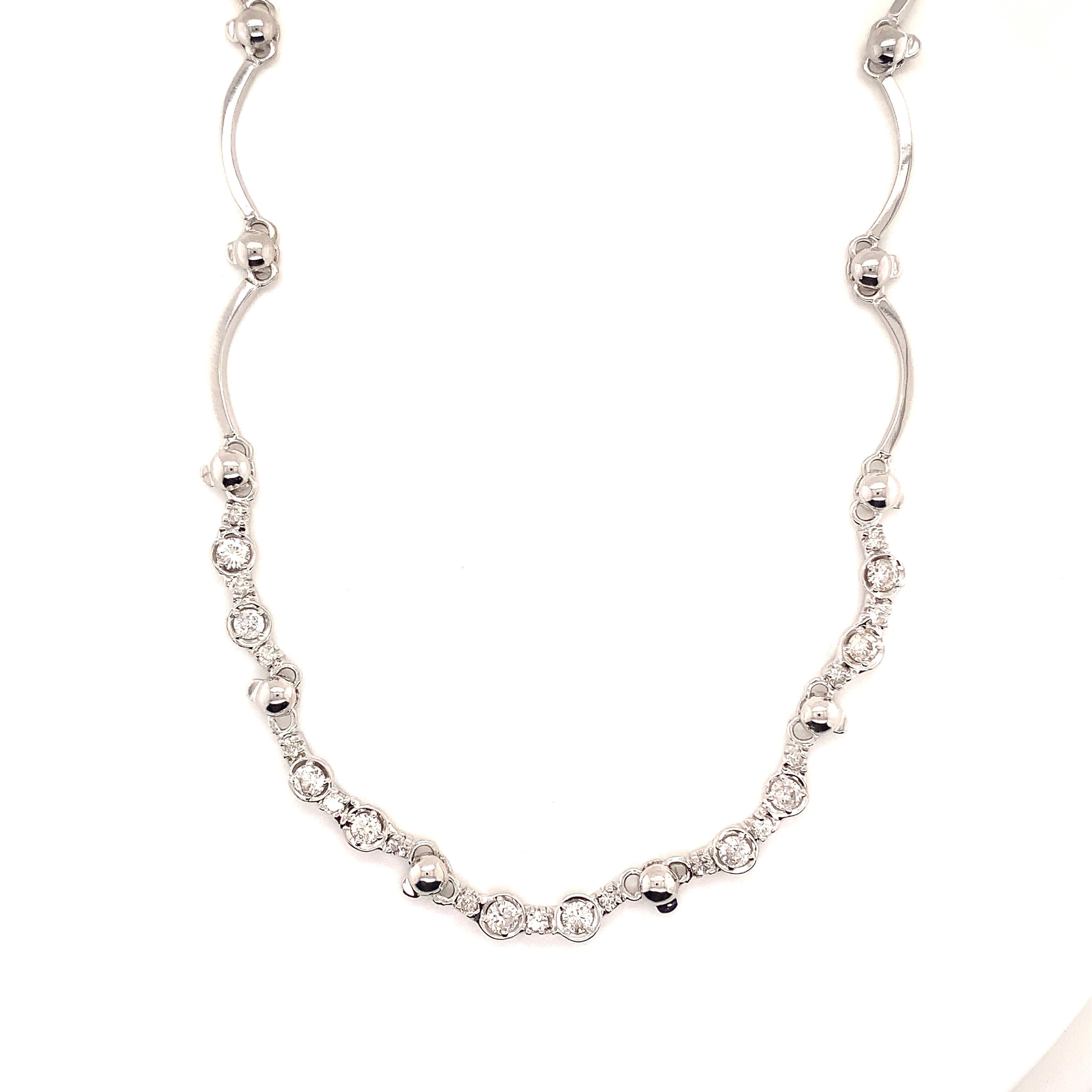Collier en or 14k certifié 1,5 TCW avec diamants en vente 2