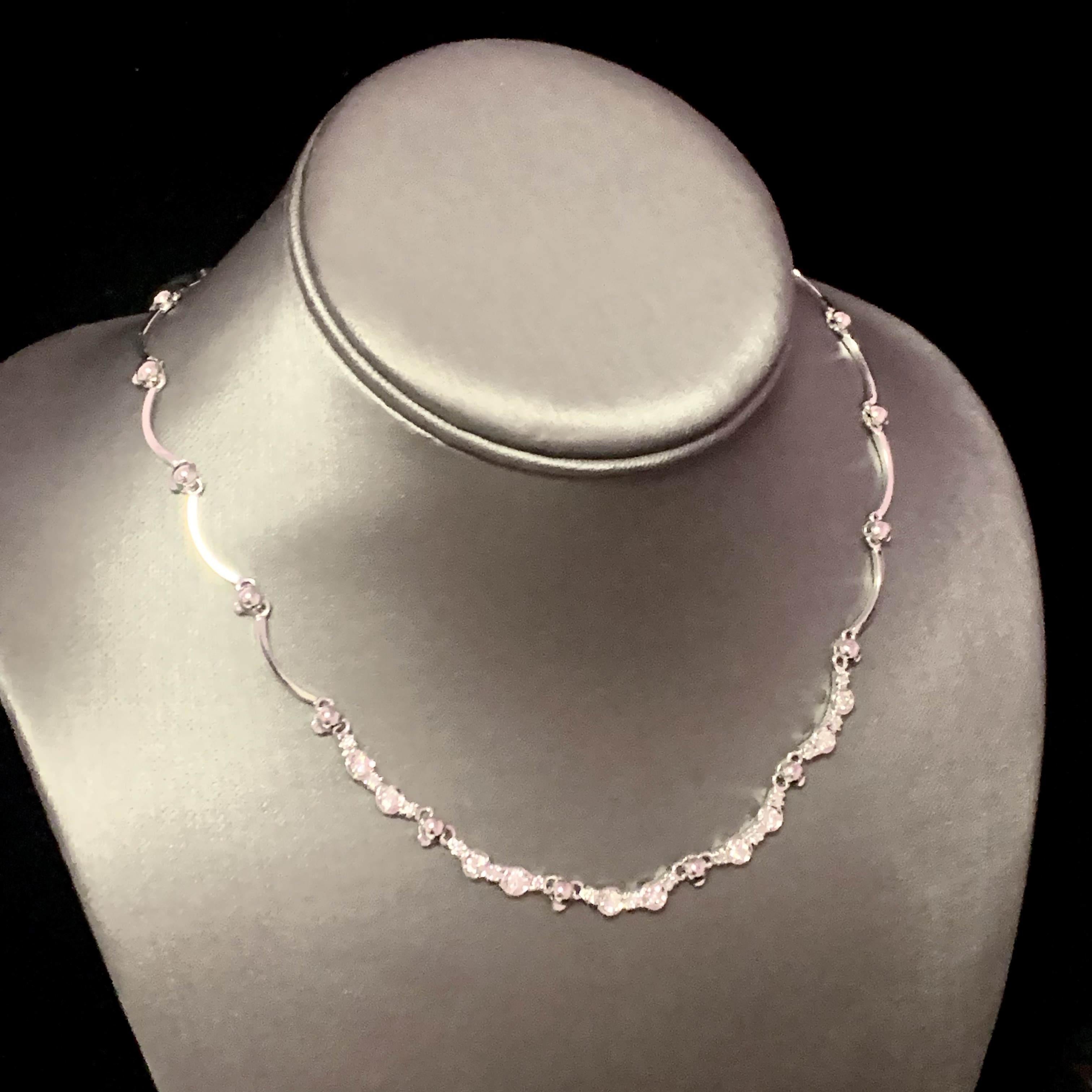 Collier en or 14k certifié 1,5 TCW avec diamants en vente 3