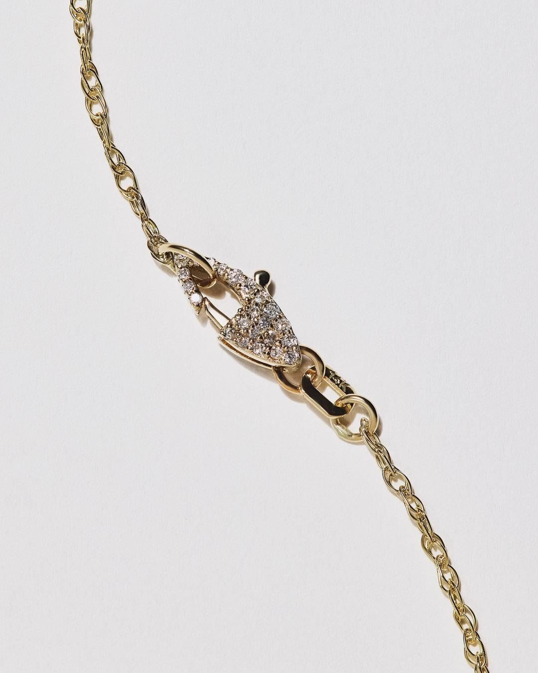 Diamond 14k Gold Overlapping Chain Necklace In New Condition For Sale In Manhattan Beach, CA