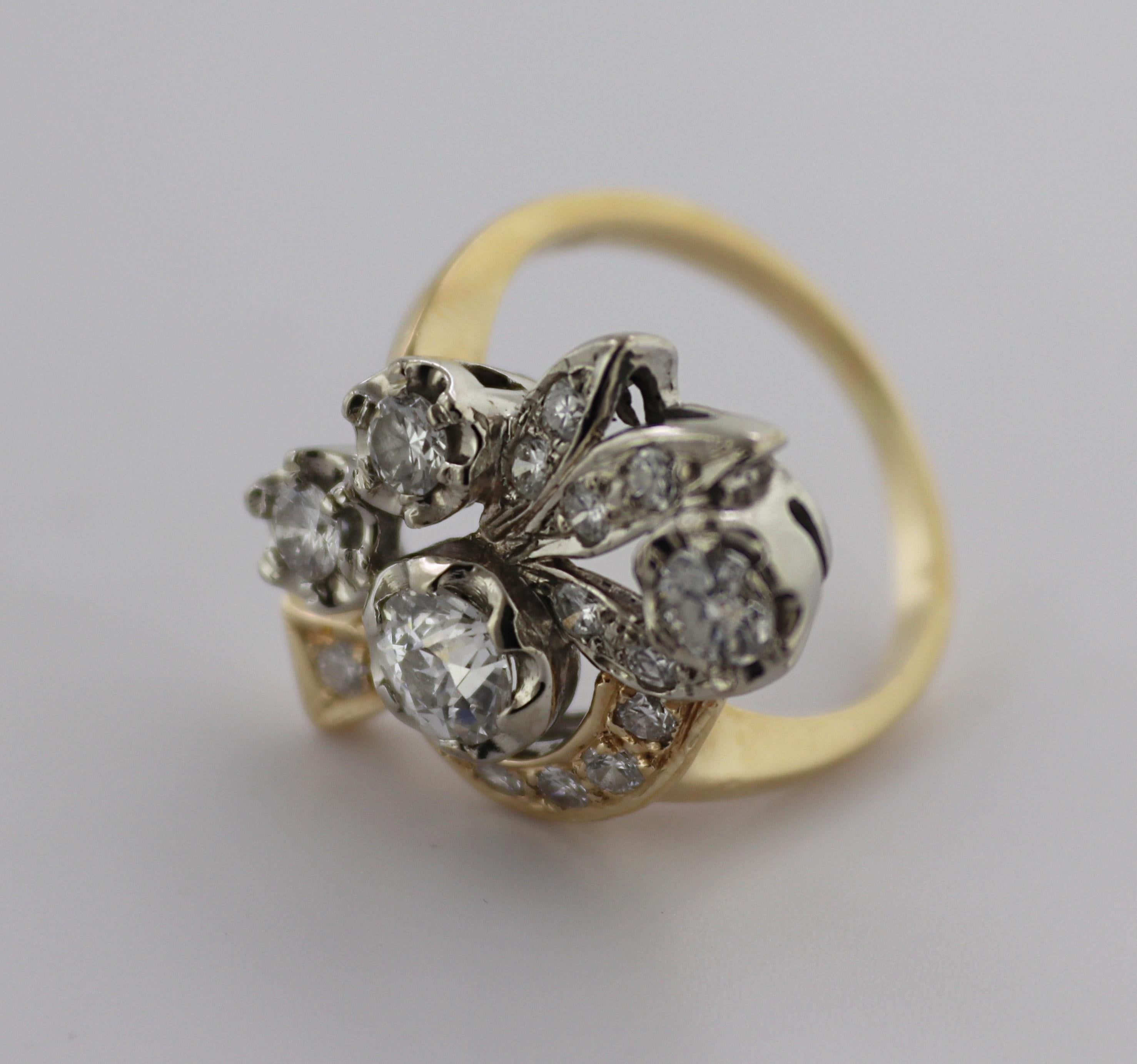 Diamant, bague en or 14K en vente 4