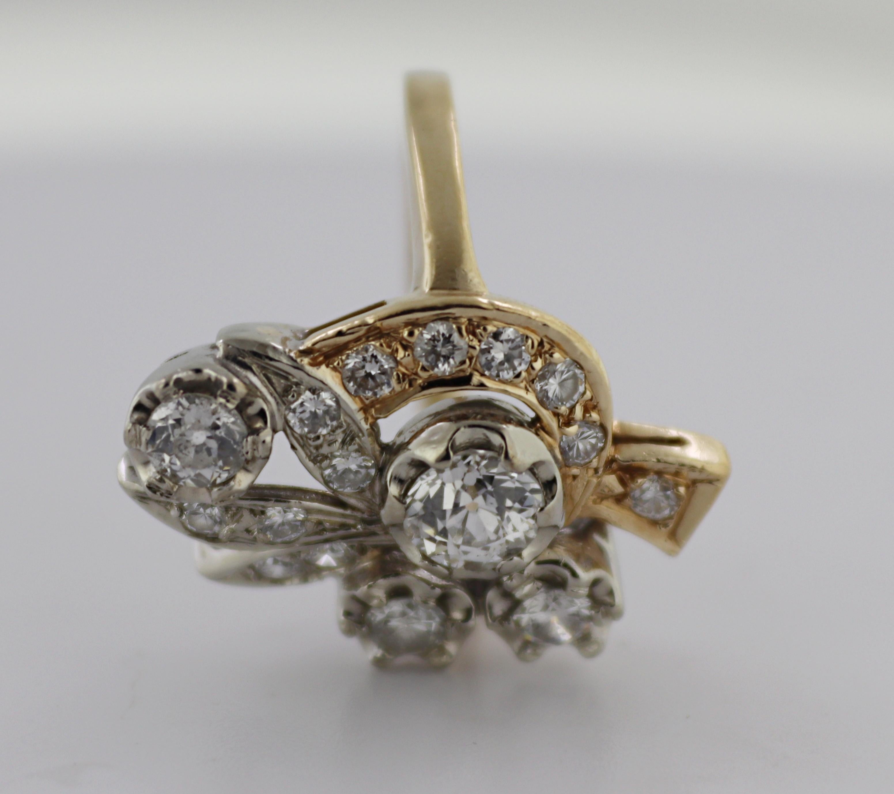 Diamant, bague en or 14K Unisexe en vente