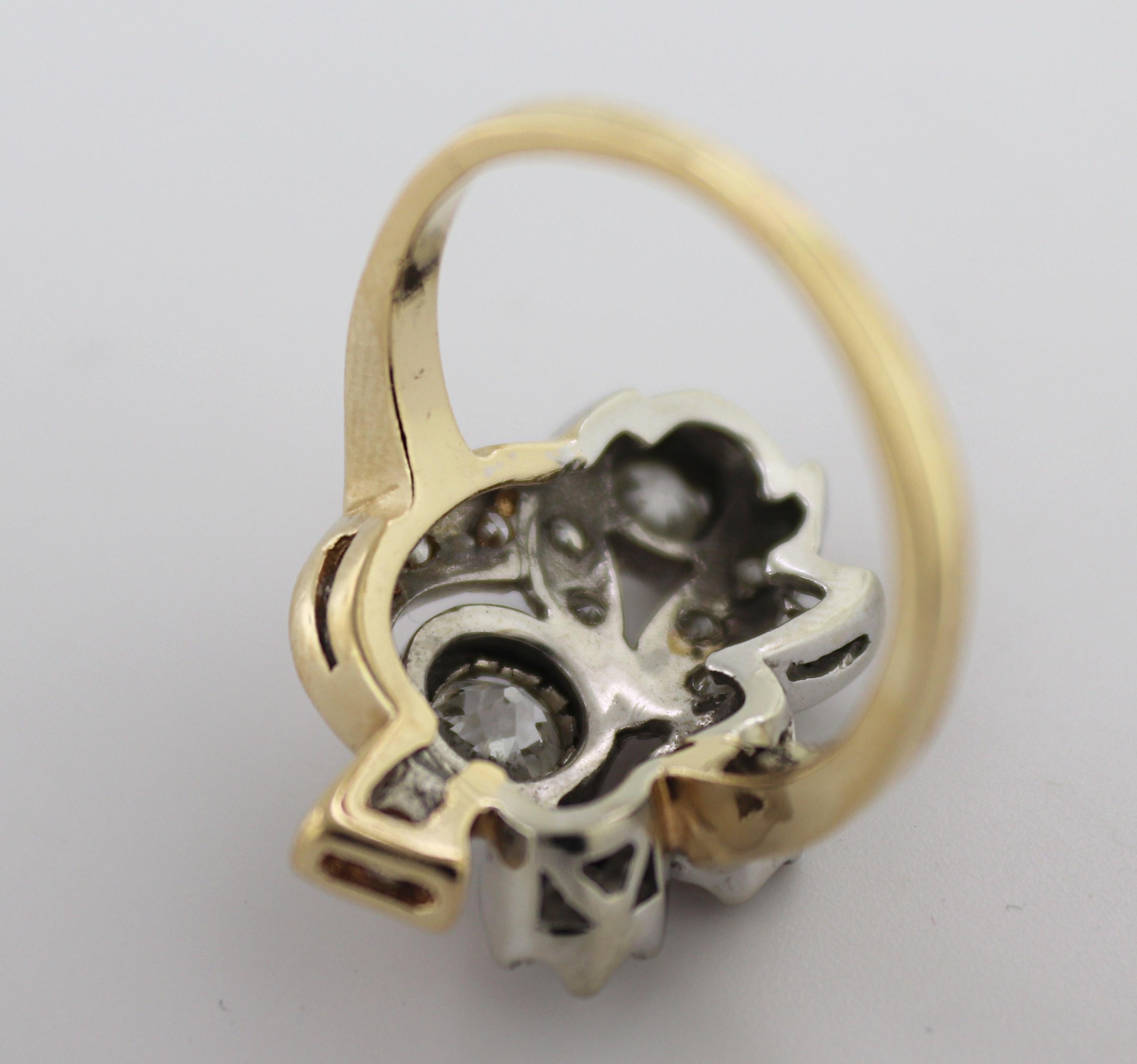 Diamant, bague en or 14K en vente 3