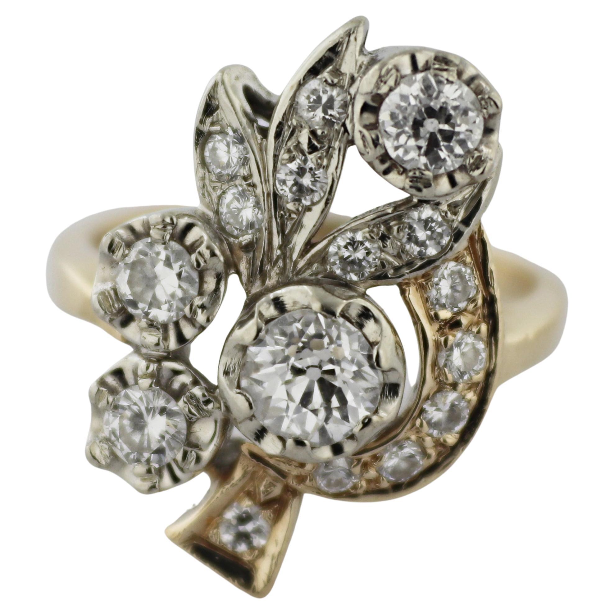 Diamant, bague en or 14K