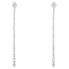 2.53ct Diamond 14K White Gold Long Line Drop Earrings