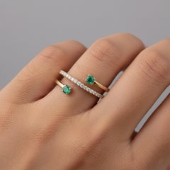 Diamond 14K (or 18k upon request) Yellow Gold Thin Stackable Eternity Ring