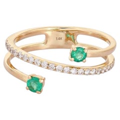 Diamond 14K (or 18k upon request) Yellow Gold Thin Stackable Eternity Ring
